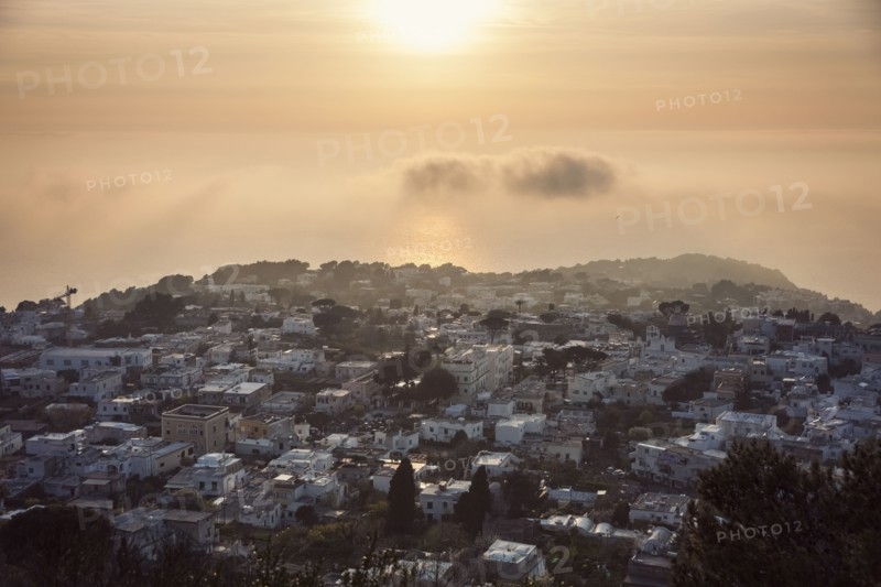 Town at sunset