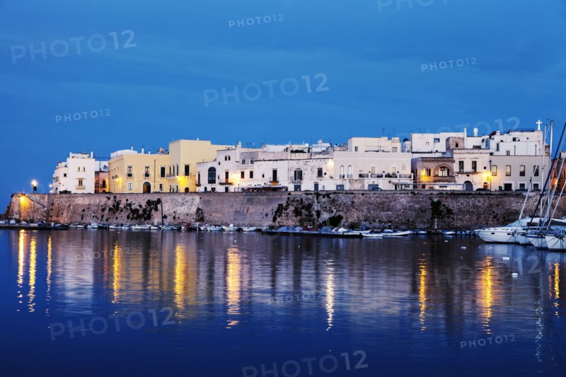 Marina and Castello Angiono at sunrise