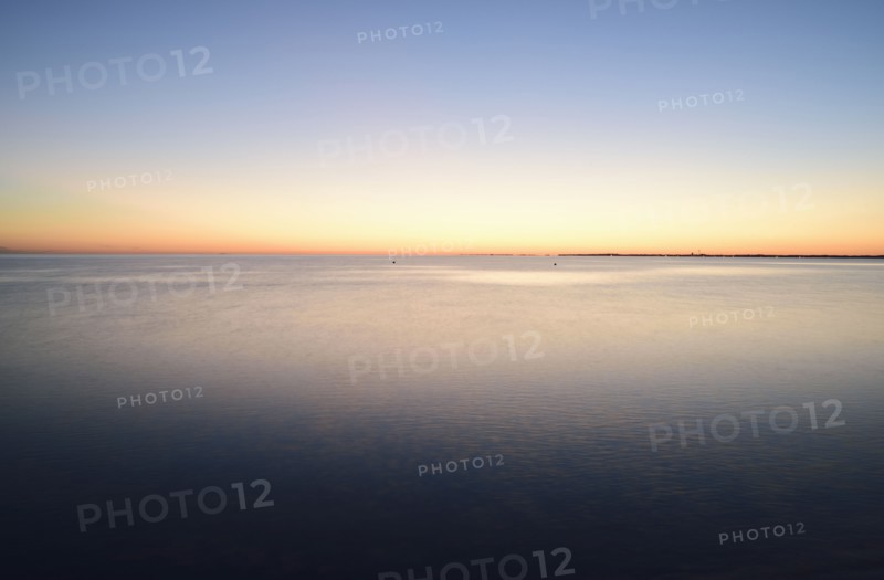 Horizon over water at dusk