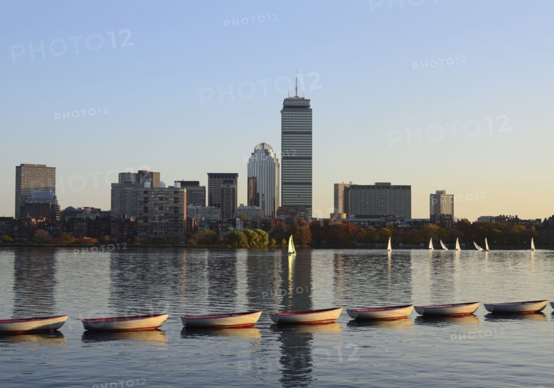 Charles River, Row of boats on river
