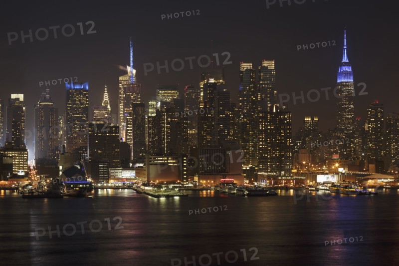 Illuminated cityscape at night