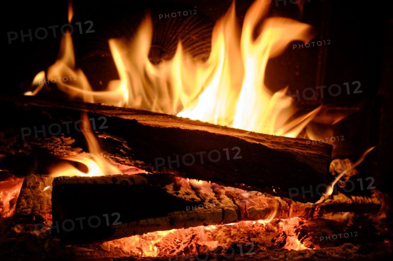 Close-up of fireplace.