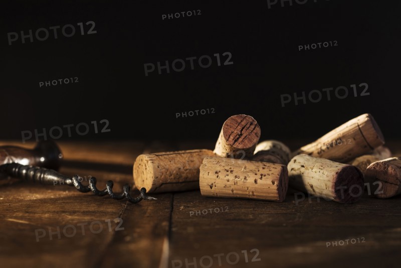 Corkscrew on table.