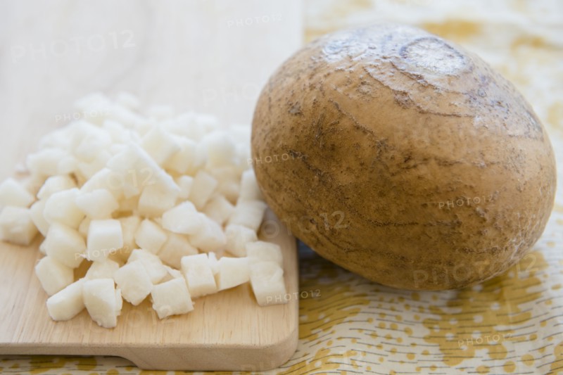 Whole and chopped jicama