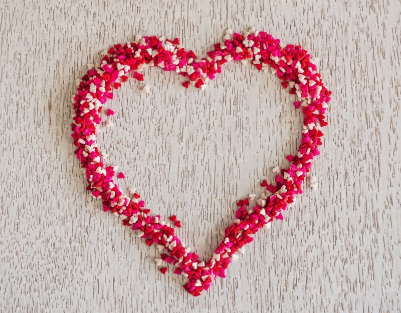 Candies in shape of heart