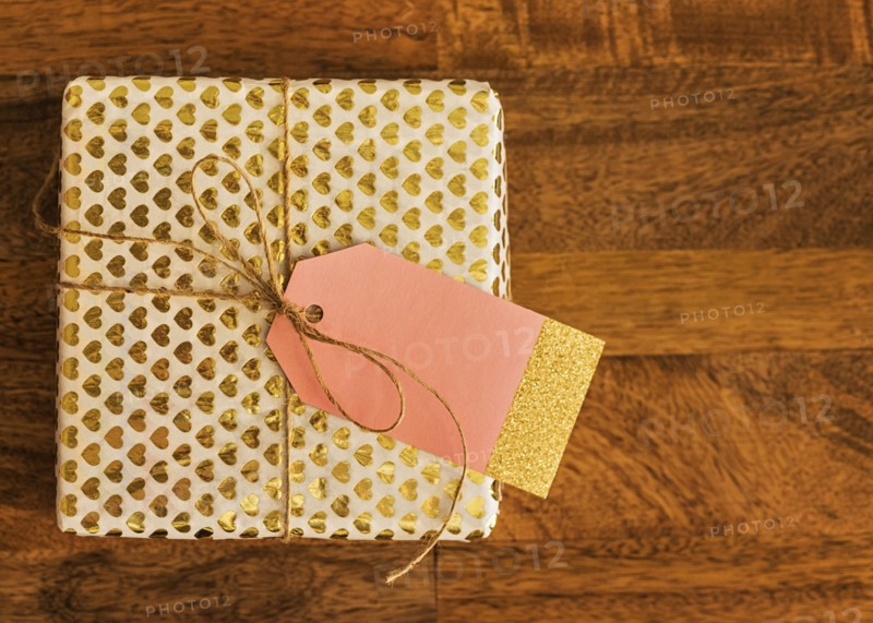 Wrapped gift for Valentine's Day