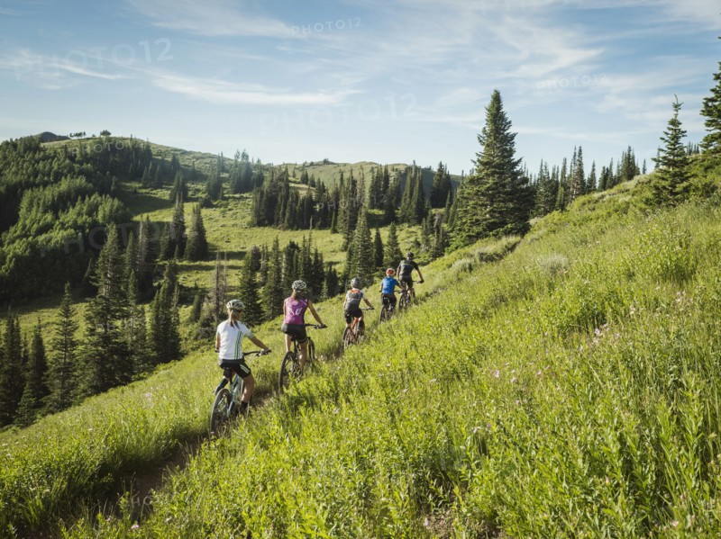 Parents with children (10-11,12-13, 14-15) during bike trip