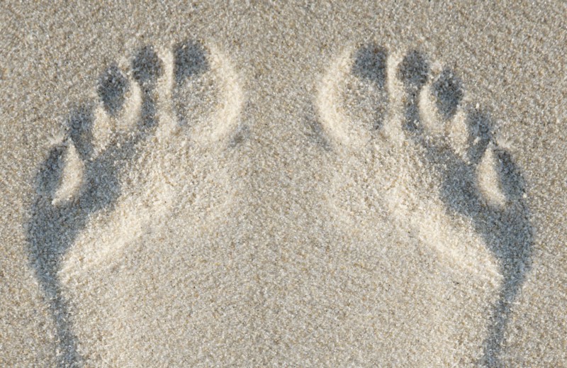 Footprints on sand