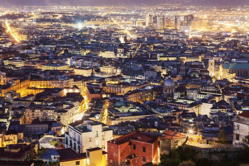 Panorama of city at night