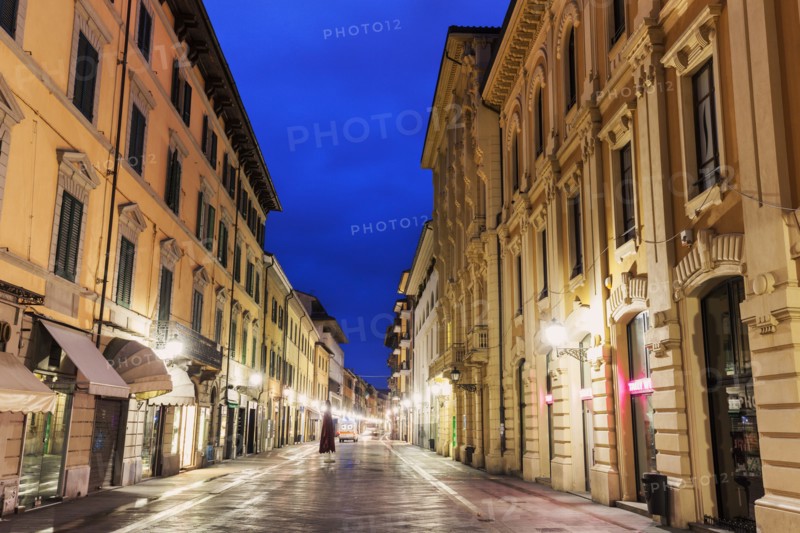Old town street at night
