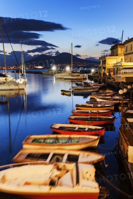 Colorful boats in city marina