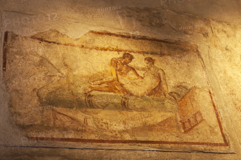Fresco on old stone wall