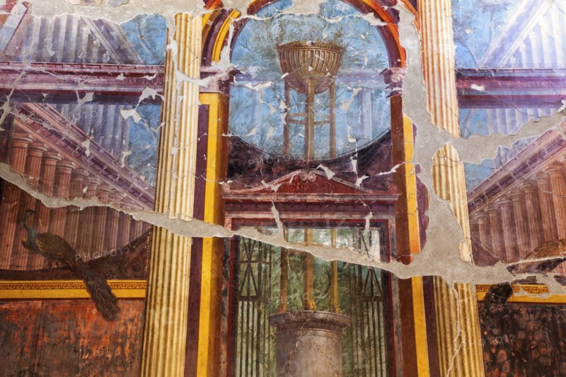 Old mural on ruins of Herculaneum