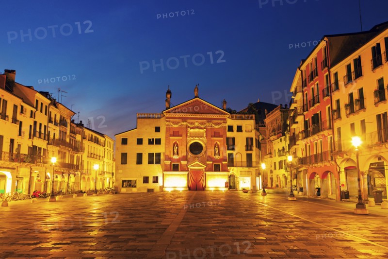 San Clemente Church on Piazza dei Signori at dusk