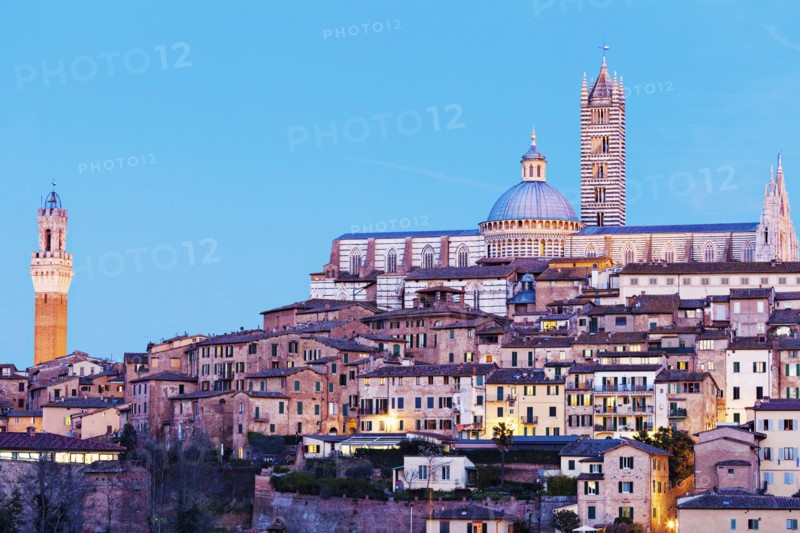 Townscape with Siena Cathedral against sky