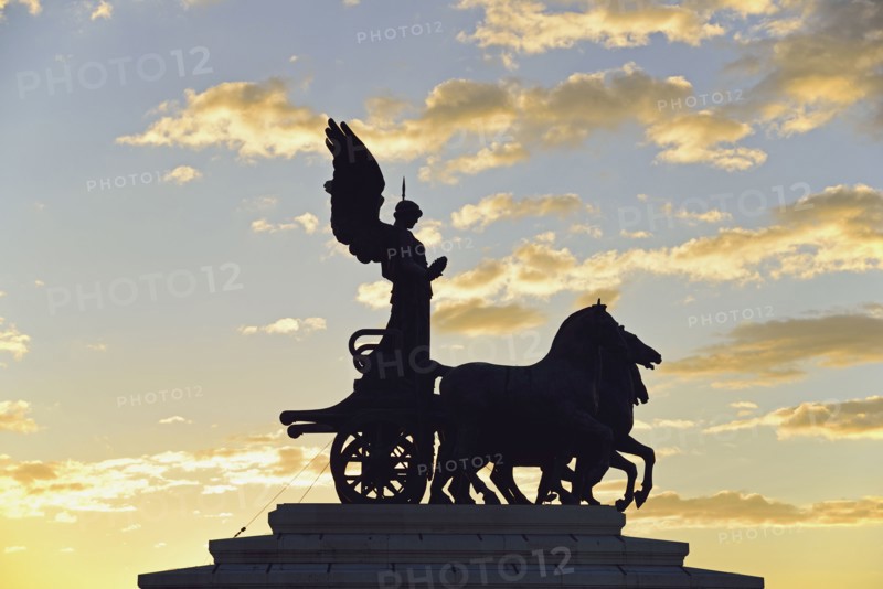 Silhouette of goddess Victoria on Altare della Patria