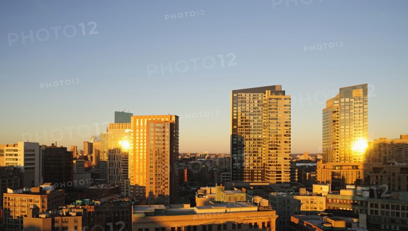 Downtown district at sunrise