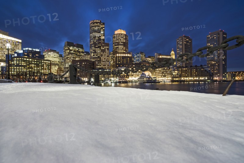Illuminated buildings by canal