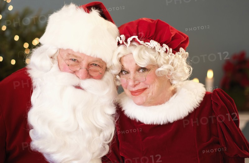 Portrait of Santa and Mrs. Claus.
