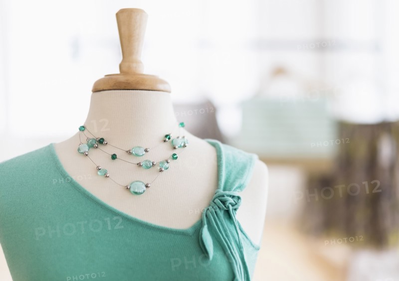 Necklace on display.