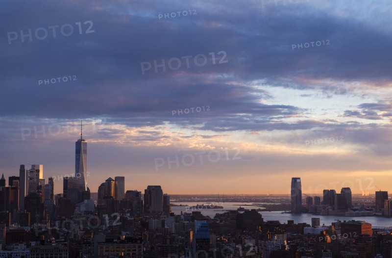 Cityscape of New York with view of One World Trade Centre. USA, New York, New York City.