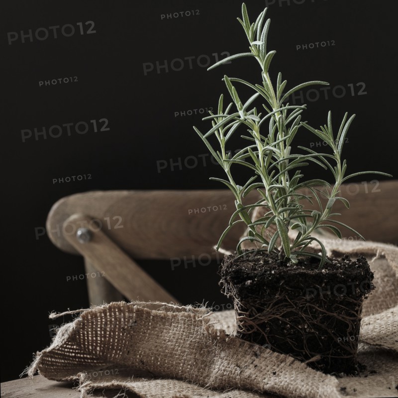 Rosemary plant without pot.
