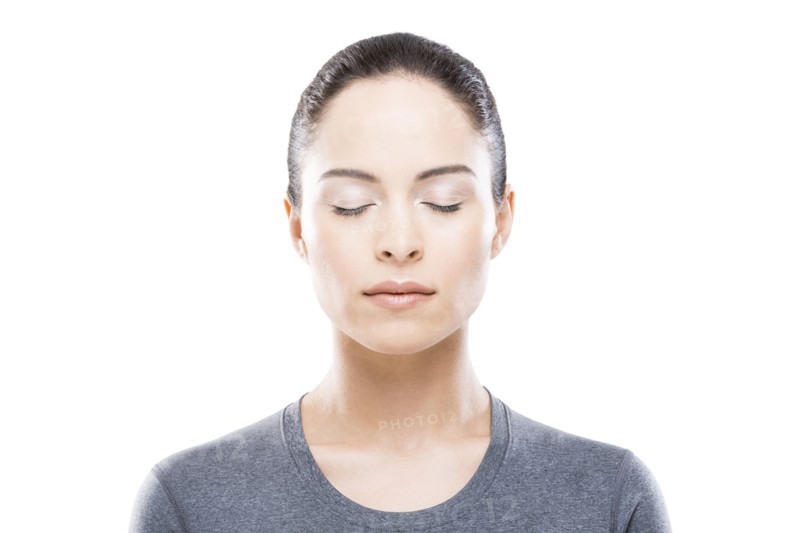 Portrait of young woman with closed eyes