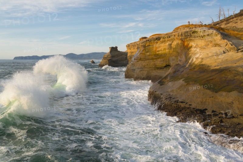 Cliffs over stormy sea