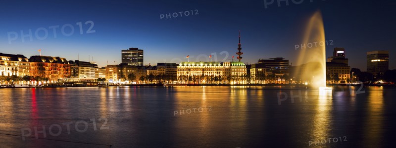 City architecture by Binnenalster in Hamburg Hamburg, Germany