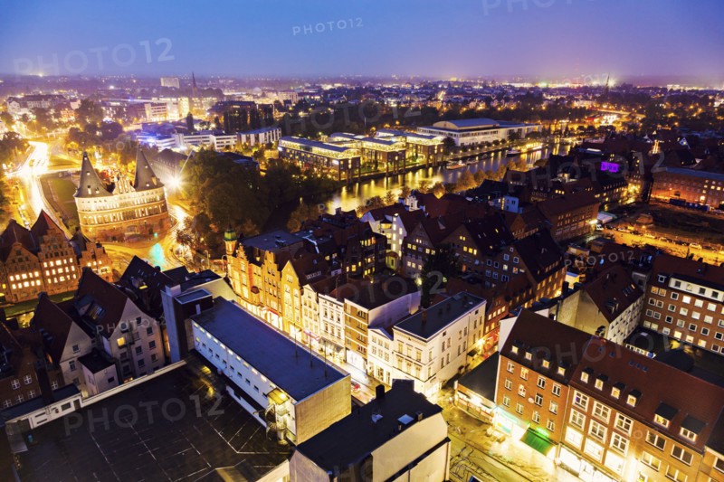 Aerial view of Lubeck Lubeck, Schleswig-Holstein, Germany