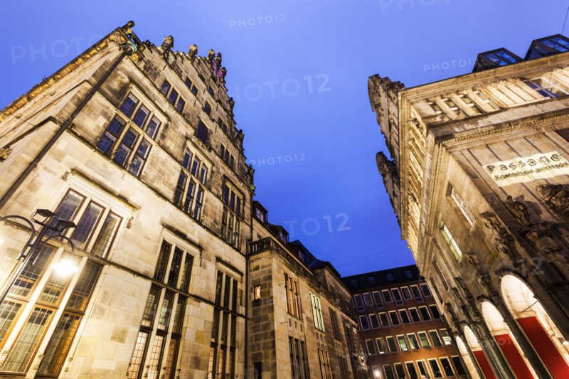 Bremen Old Town architecture at evening Bremen, Germany