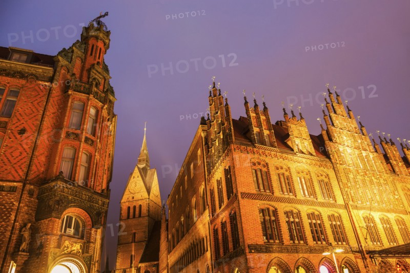 Marktkirche and Old Town Hall  in Hanover Hanover (Hannover), Lower Saxony, Germany
