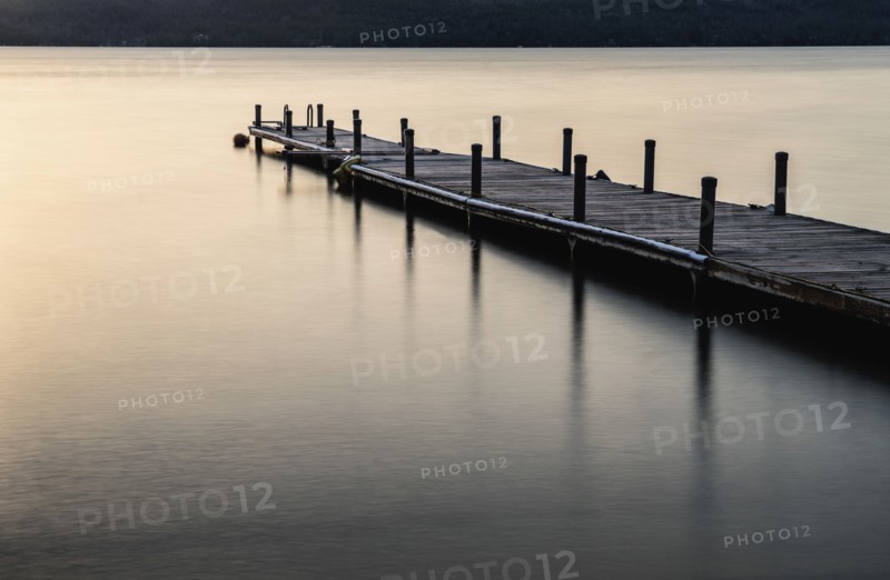 Jetty on lake George in Adirondack region