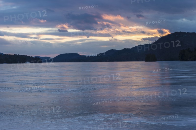 Brant Lake in Adirondack region at dusk