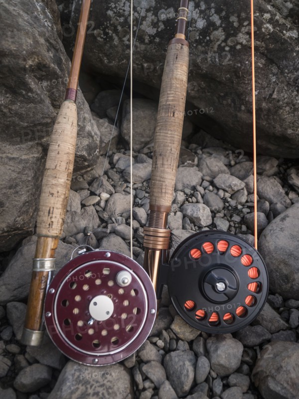 Close-up of fishing rod and reel