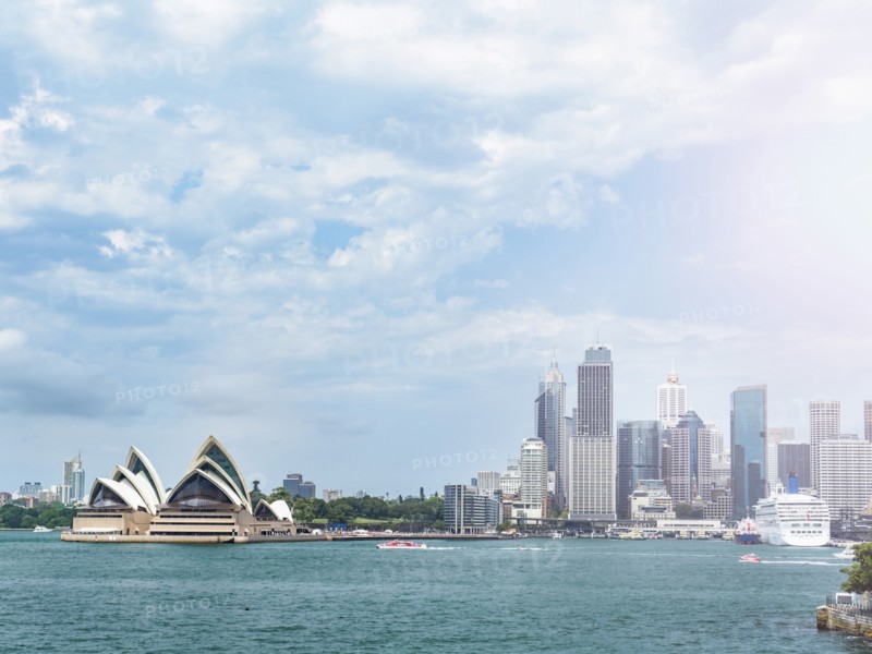 Sydney Opera House on cloudy day