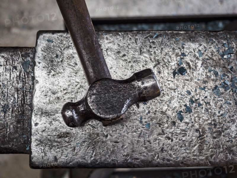 Close up of iron hammer