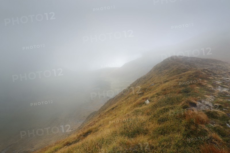 Mountains in fog