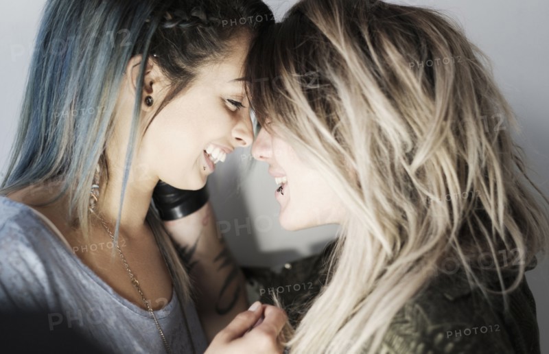 Smiling young women.