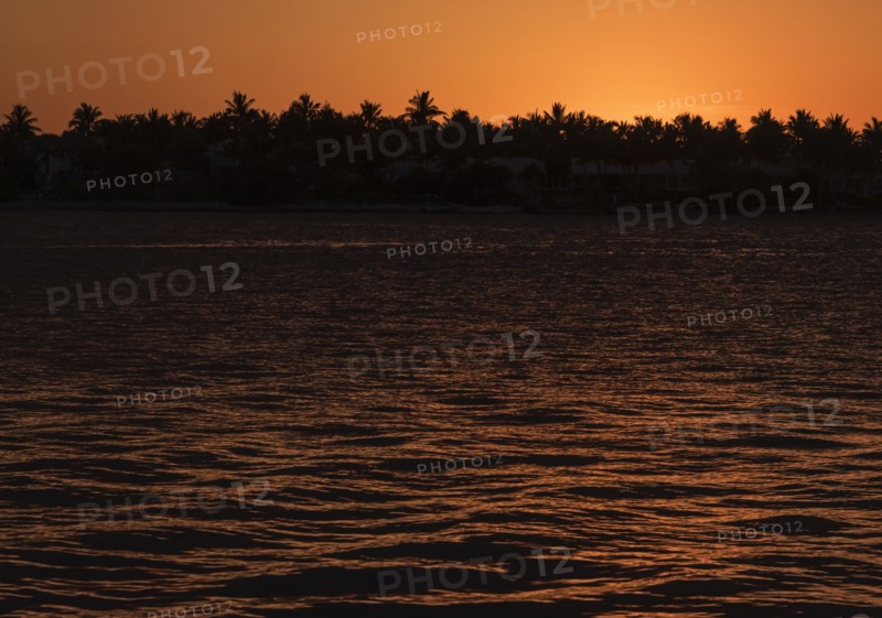 Sunset over island