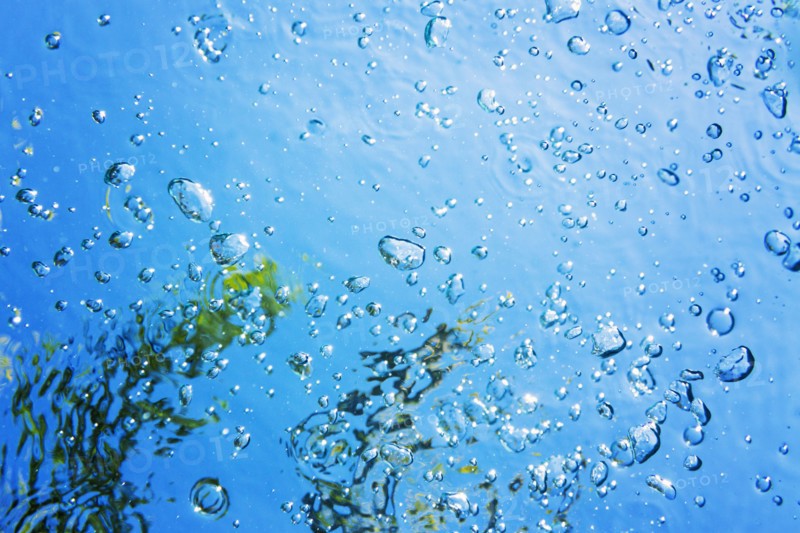 Bubbles on blue water