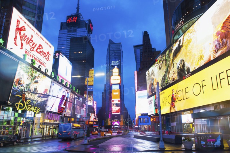 New York City, Times Square, Neon lights and ads of Times Square