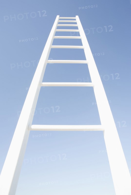 White ladder against clear sky