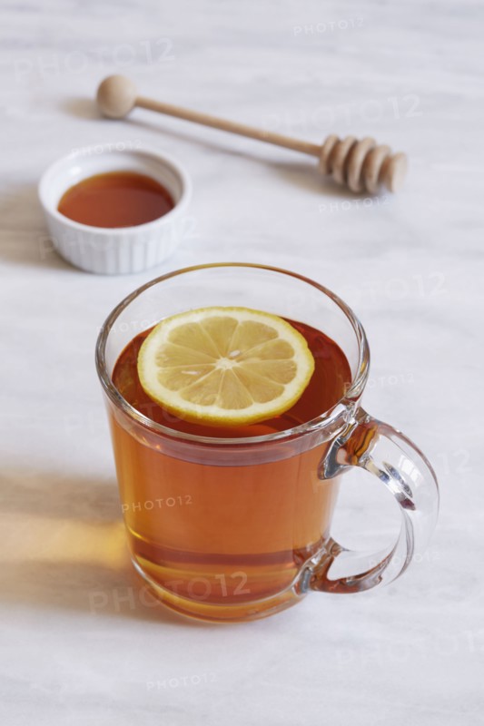 Cup of tea with lemon and honey