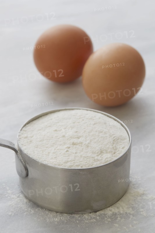 Eggs and cup of flour