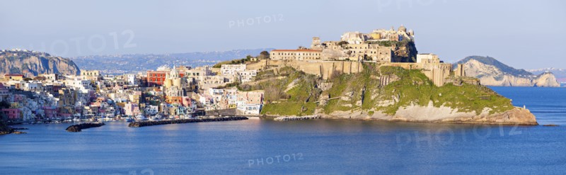 Italy, Campania, Naples, Panorama of Procida Island