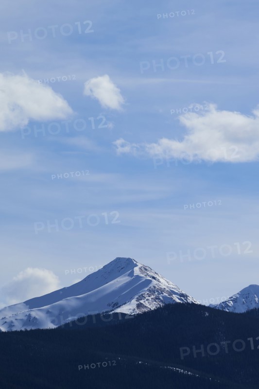 Colorado, Snowy Byers Peak and clouds