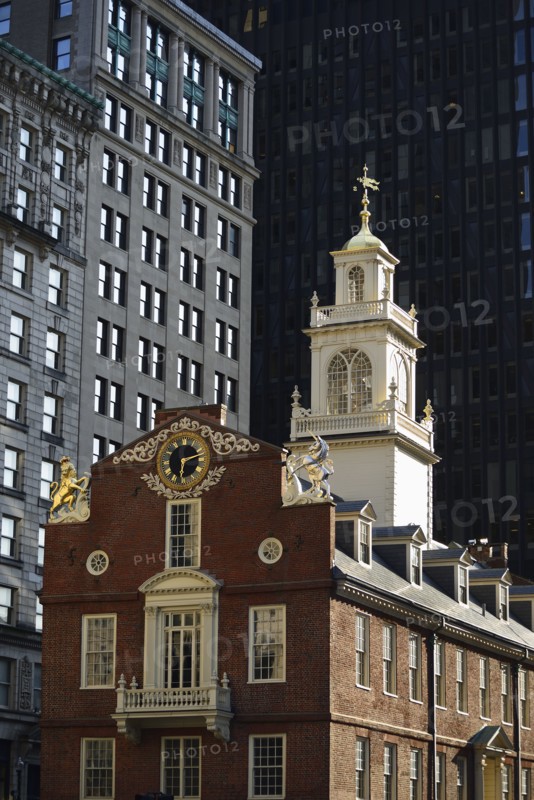 Massachusetts, Boston, Old State House in downtown district