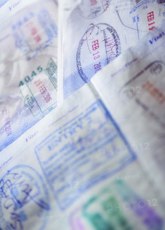 Stamps in passports.