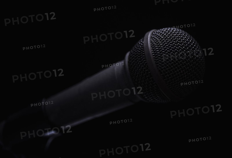 Retro styled black microphone.